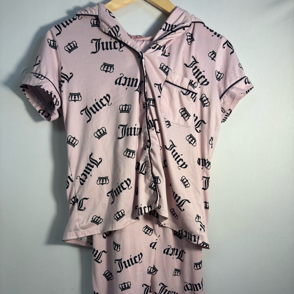 Juicy Couture Light Pink Sleepwear with Black Crown Pattern‎
